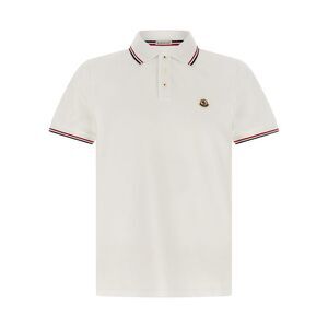 Moncler White Cotton Polo Men's Shirt